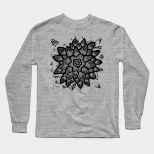 Grey Doily Flower Long Sleeve T-Shirt